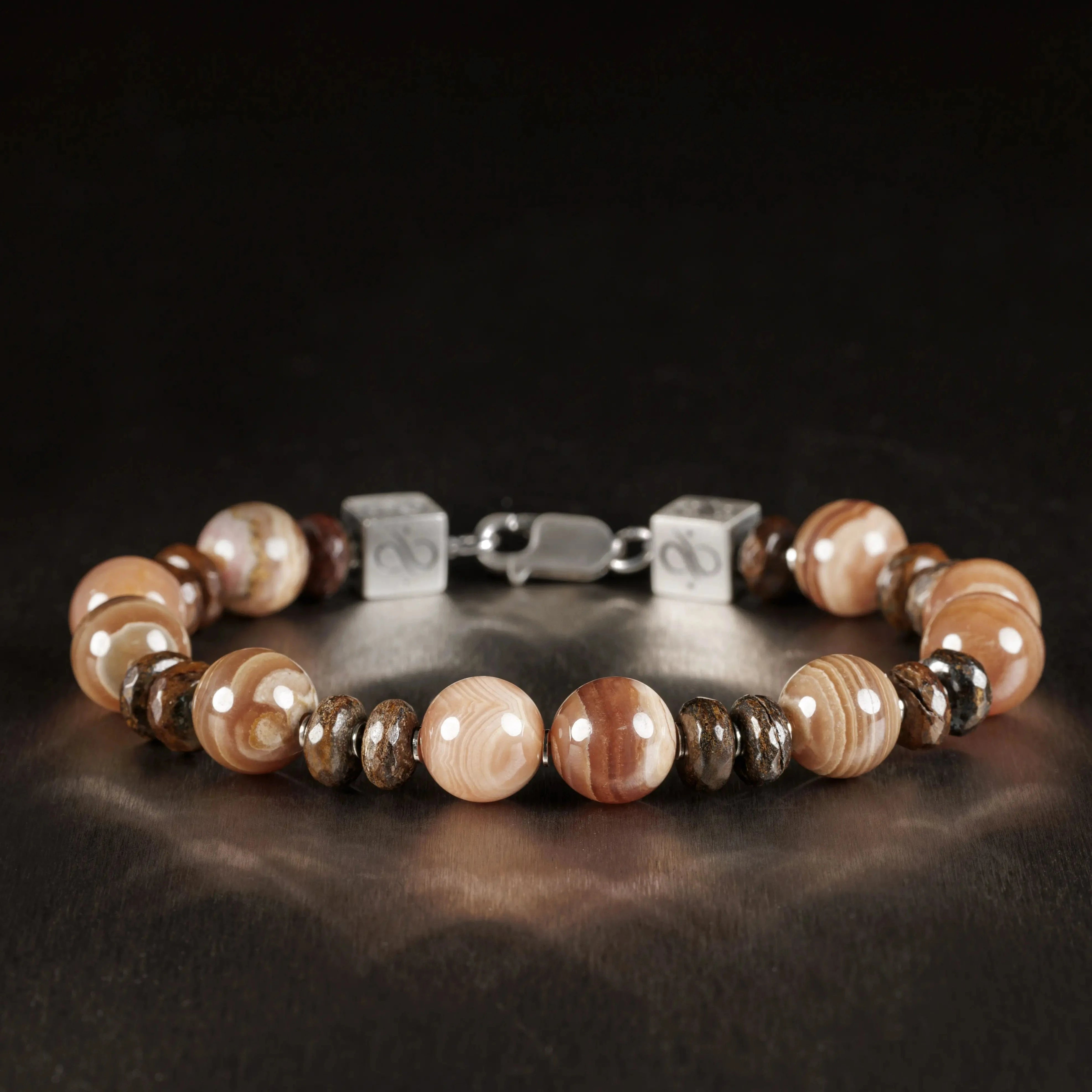 Chocolate Brown Rodochrosite - Bronzite Bracelet I (10mm)