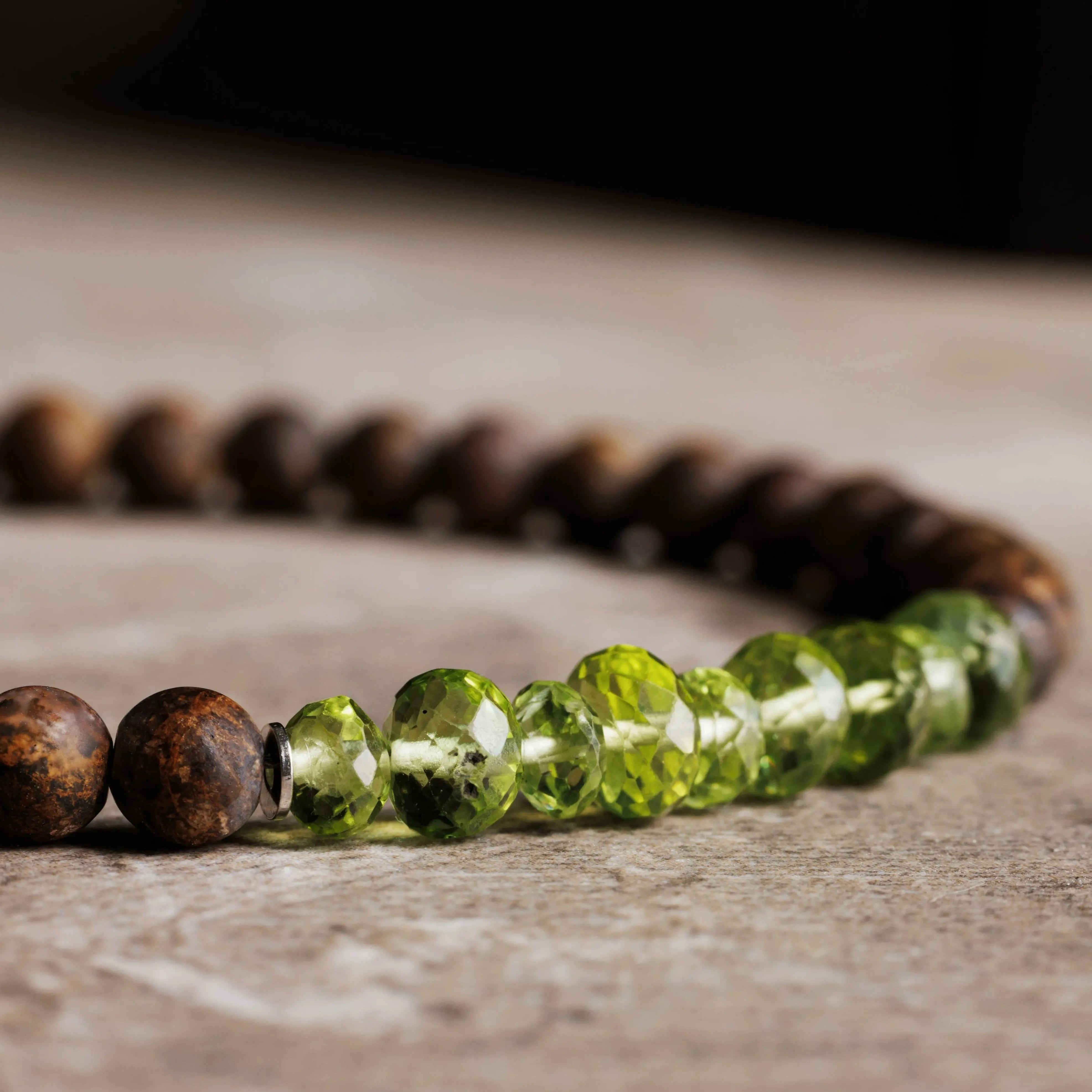 Peridot - Matte Bronzite Bracelet III (4-5mm)