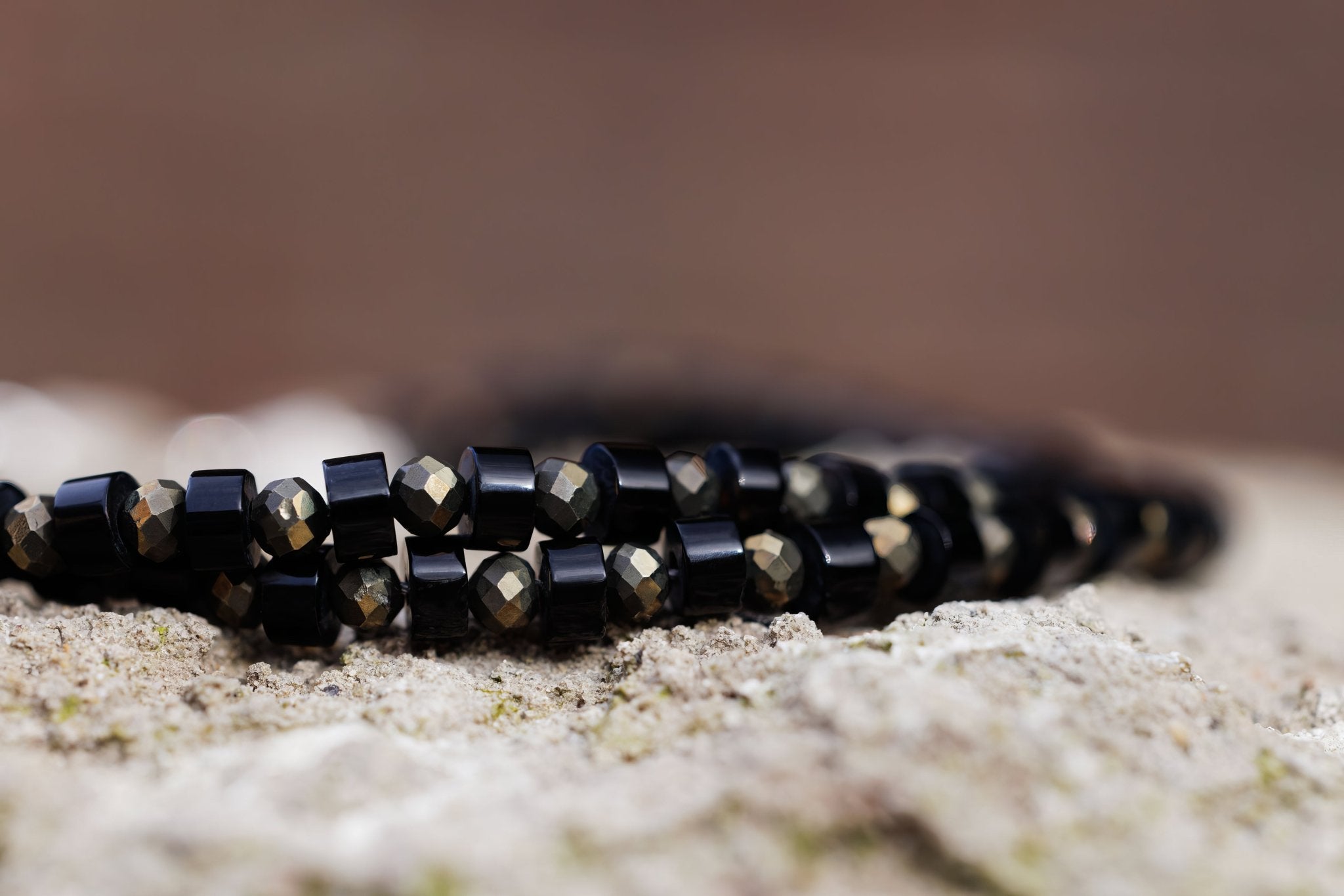 Pyrite - Black Onyx Bracelet I (4mm) (8722500649295)