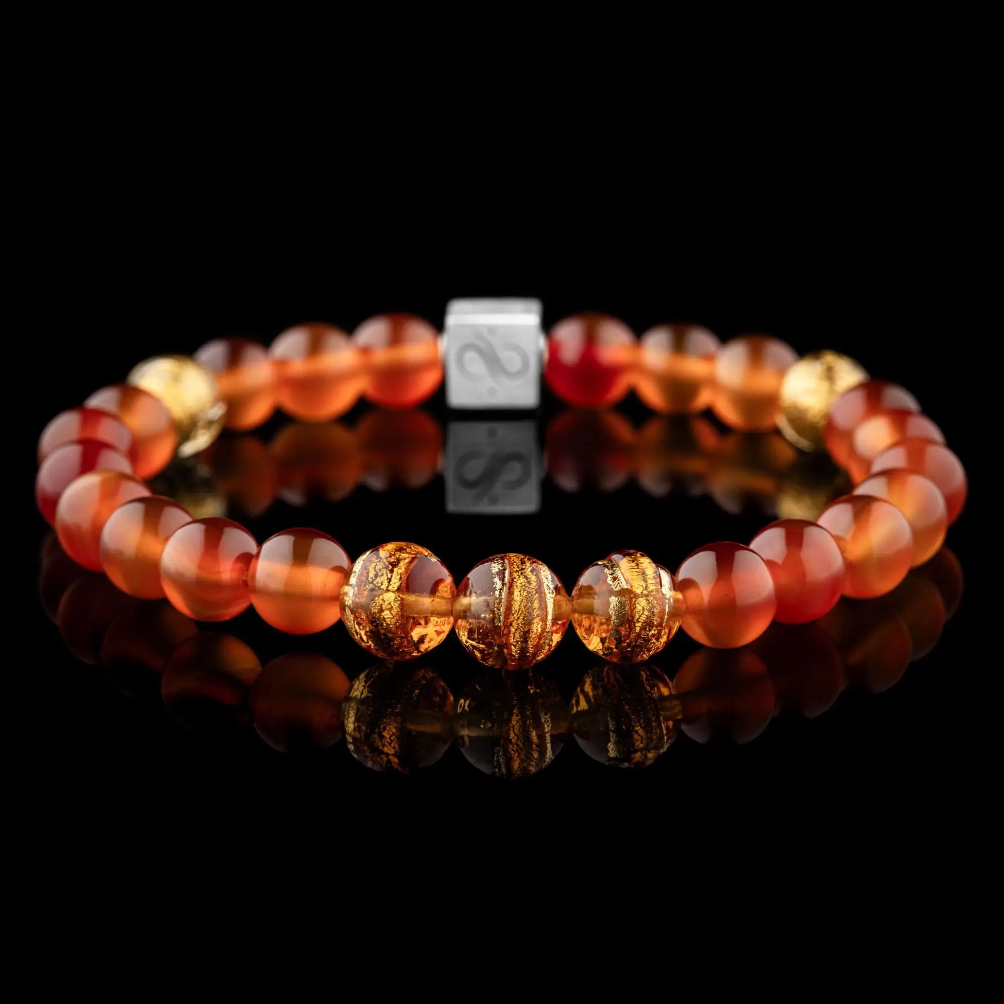 Carnelian - Murano Gold Topaz Bracelet XVIII (8mm)