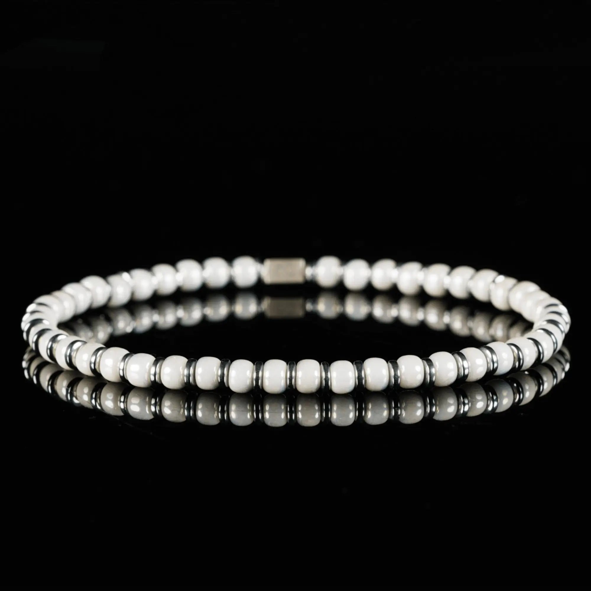 Hematite - Ivory Bracelet XIX (4mm)