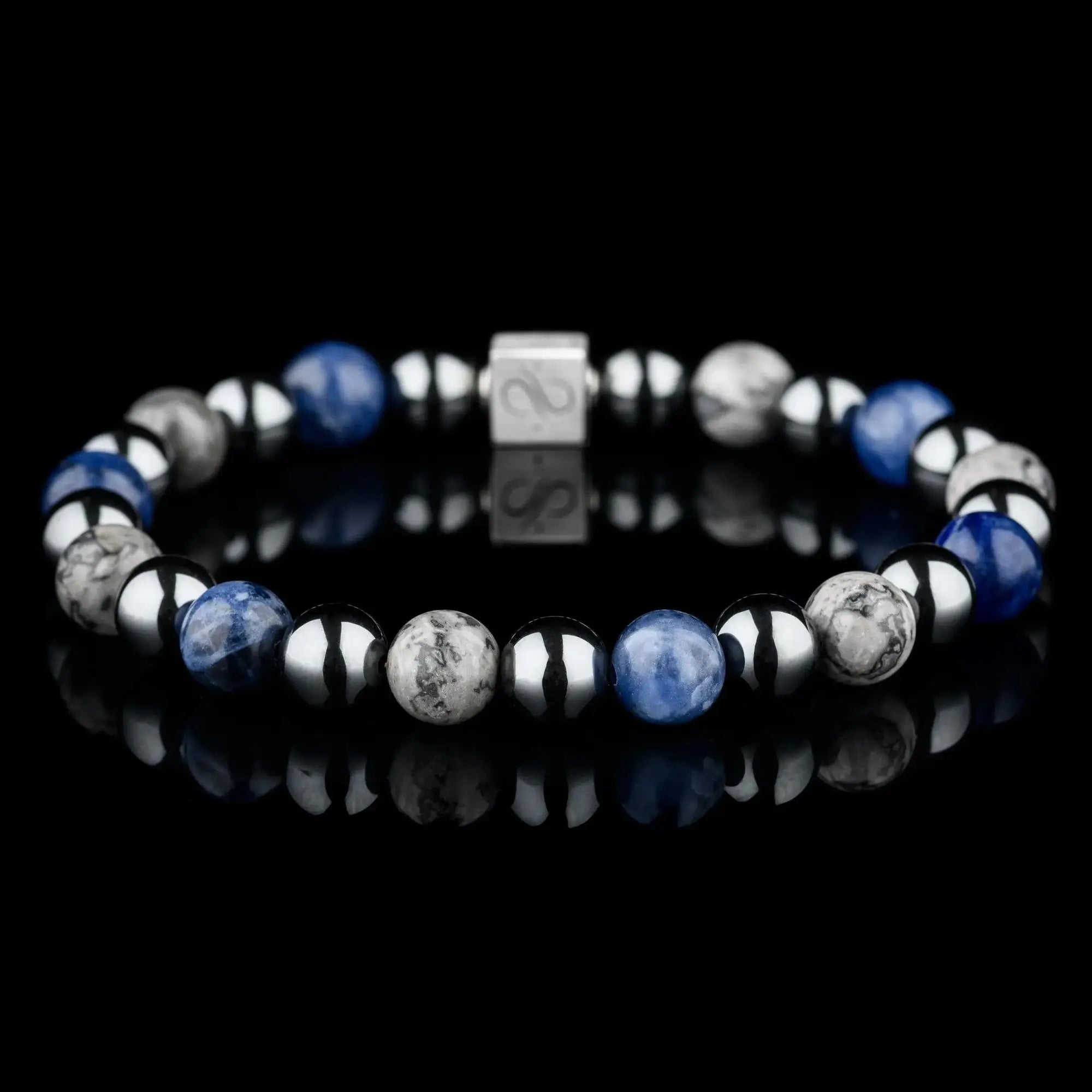 Sodalite-Picasso Jasper-Hematite Bracelet I (8mm)