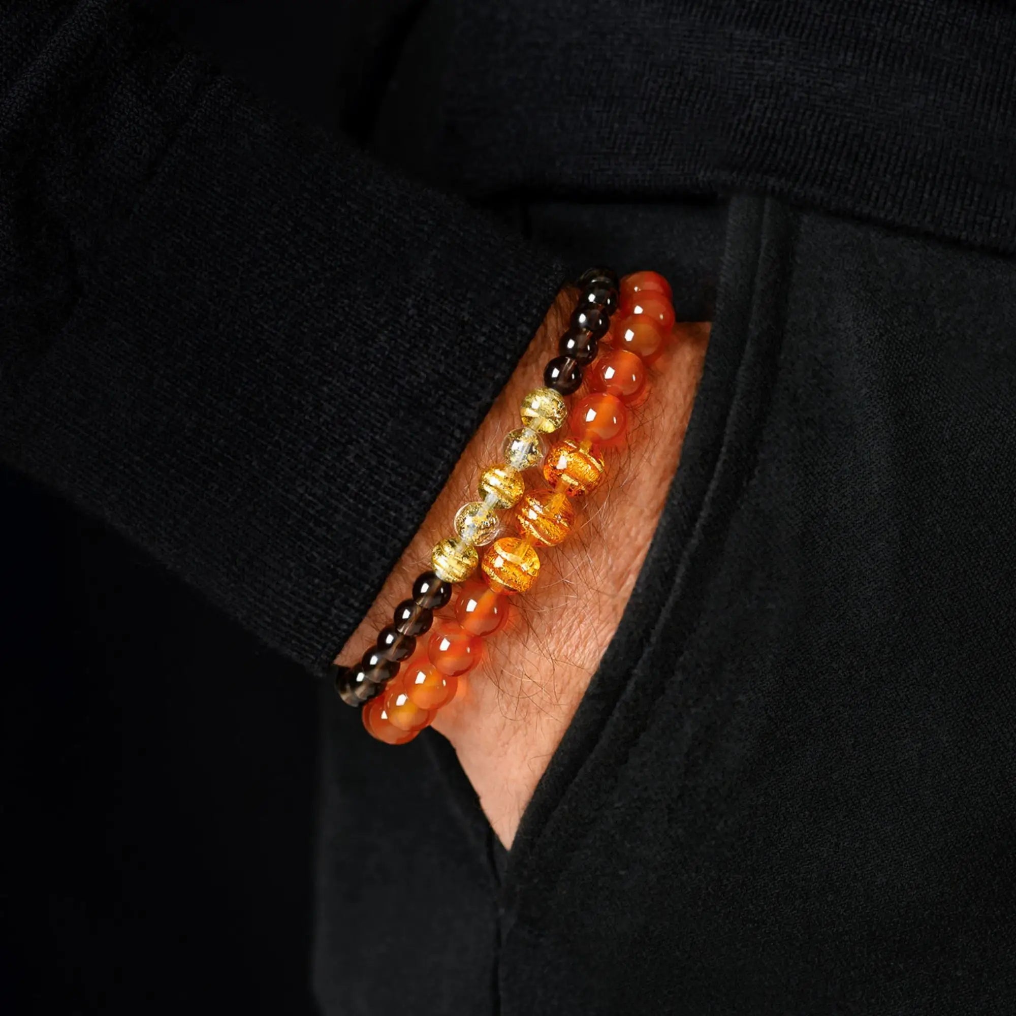 Carnelian - Murano Gold Topaz Bracelet XVIII (8mm)