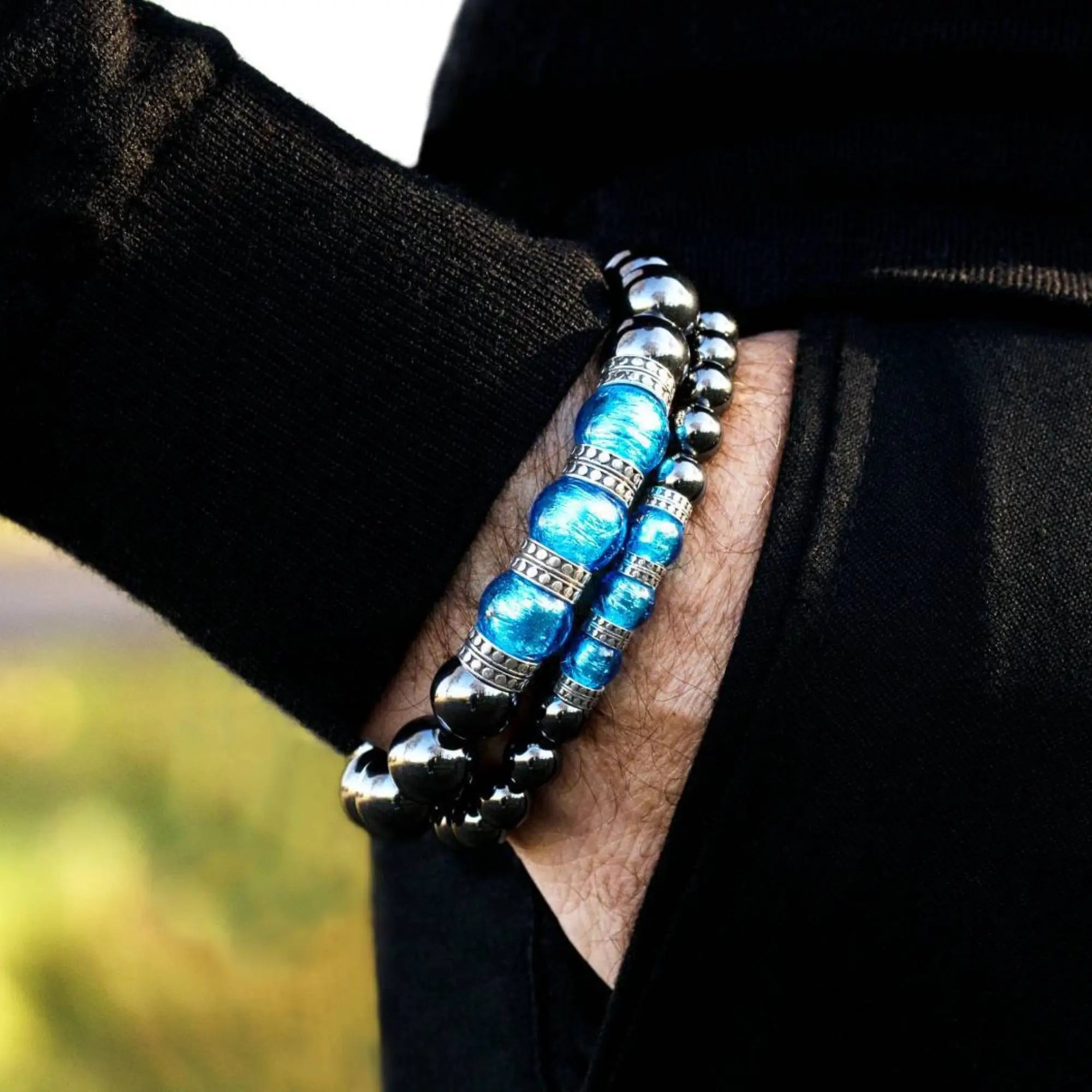 Hematite Blue Bracelet V (8mm)