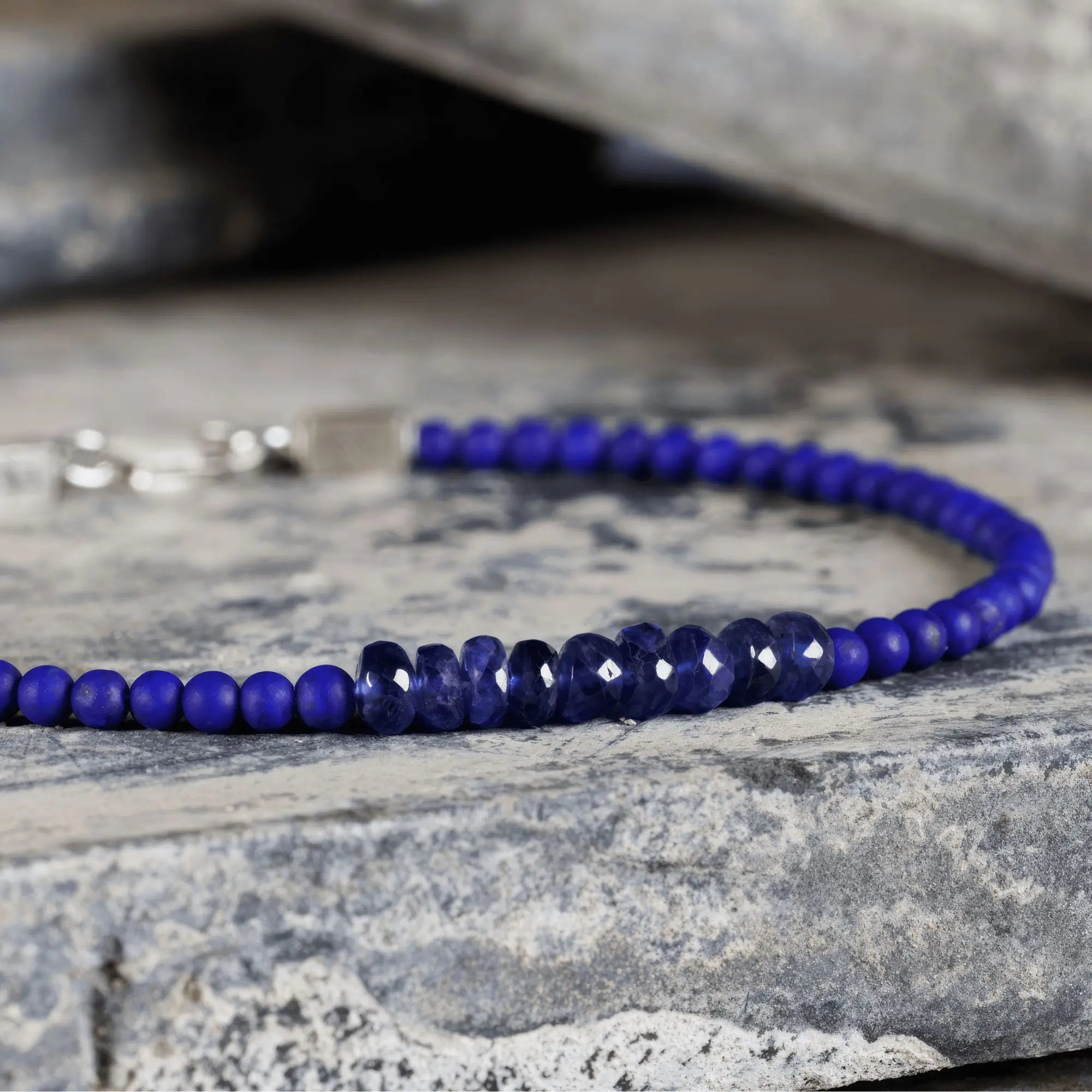 Matte Lapis Lazuli - Blue Sapphire Bracelet I (3-4mm)