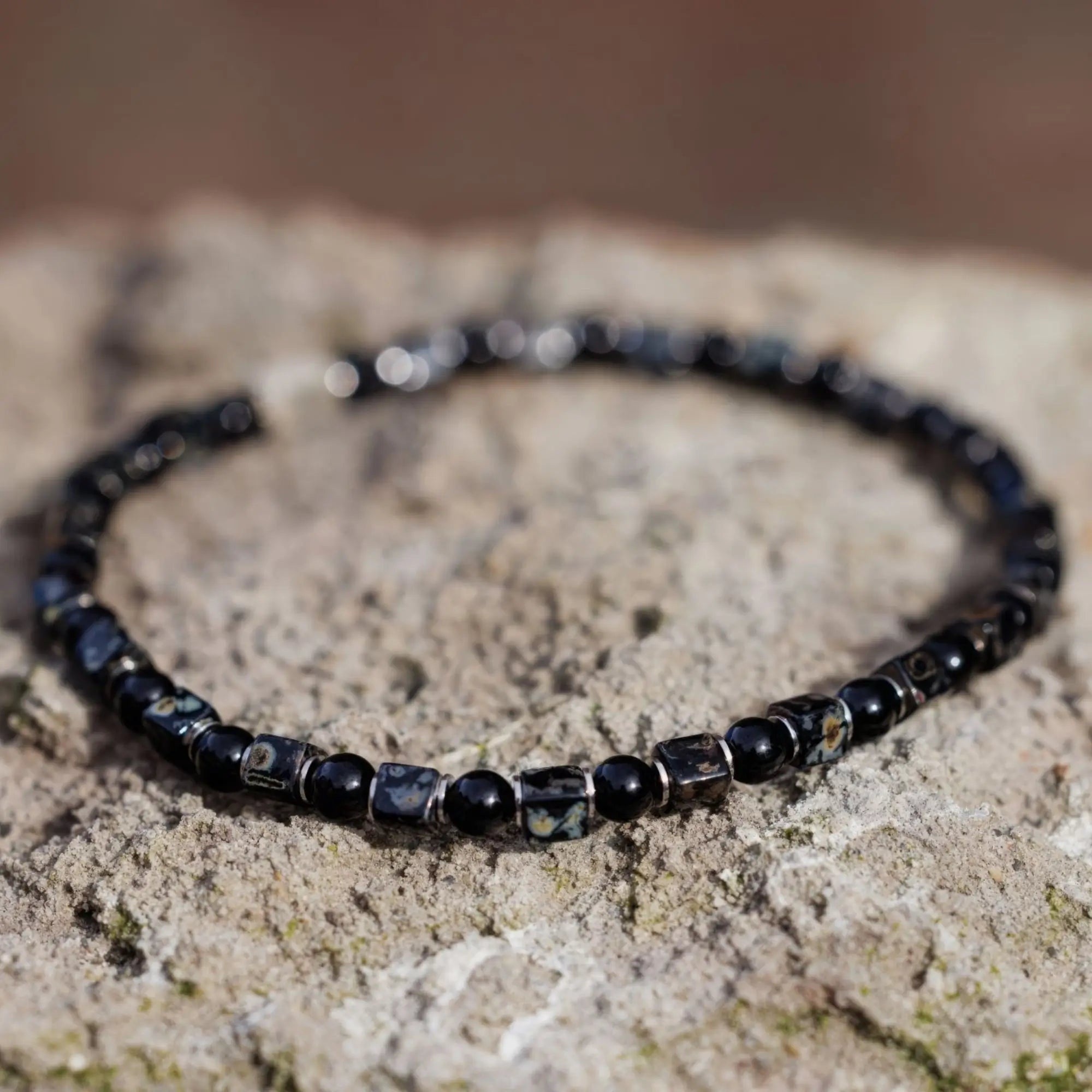 Black Tourmaline - Cube Bracelet IV (4mm)