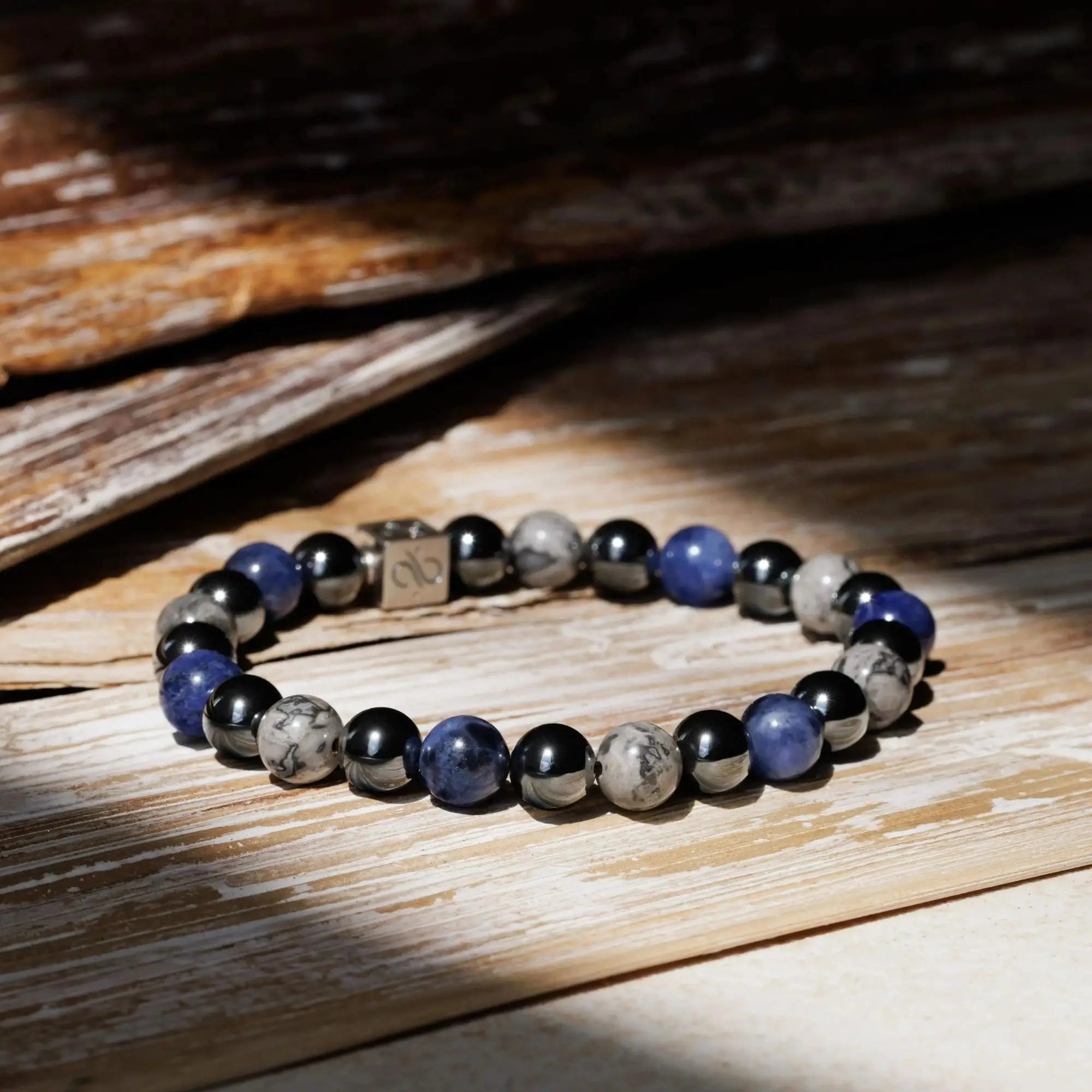 Sodalite-Picasso Jasper-Hematite Bracelet I (8mm)