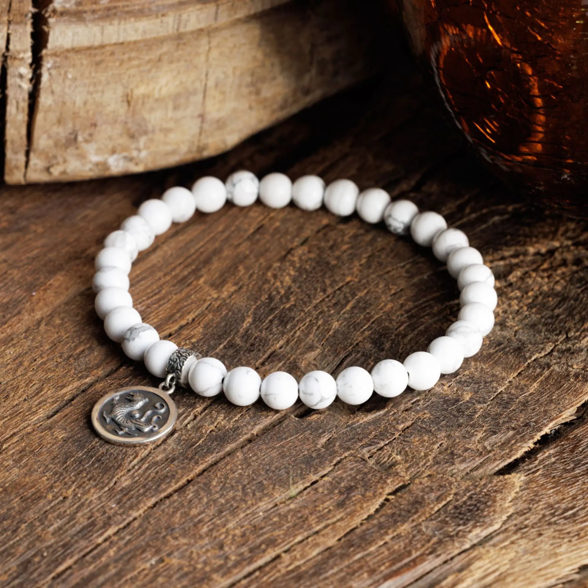 Howlite - White Tiger Bracelet (6mm)