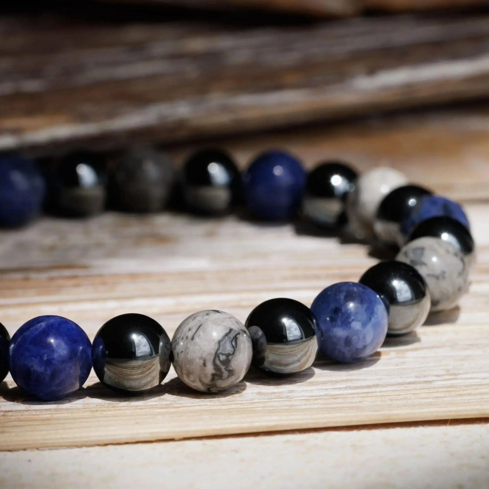 Sodalite-Picasso Jasper-Hematite Bracelet I (8mm)